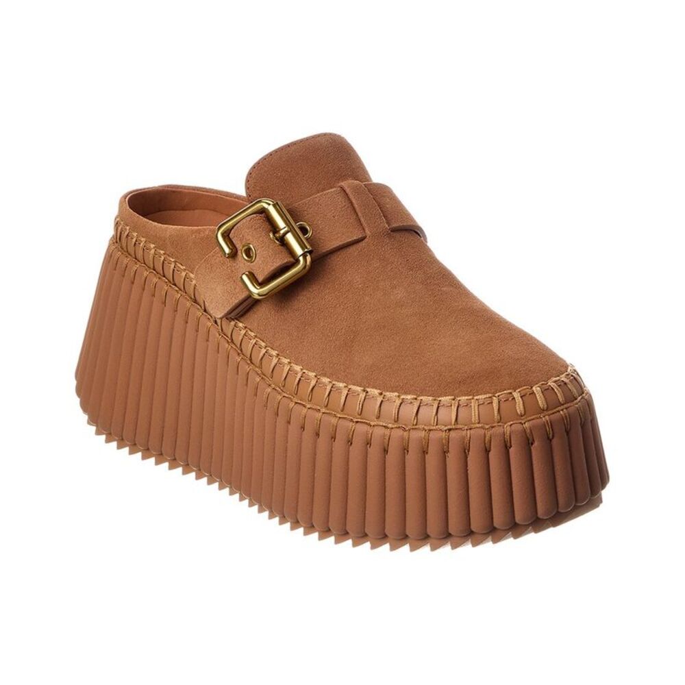 Chloé Nama Suede Wedge Mule
